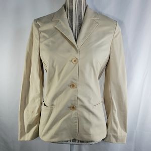 Theory Camel Color Light Academia Three Button Blazer Size Small